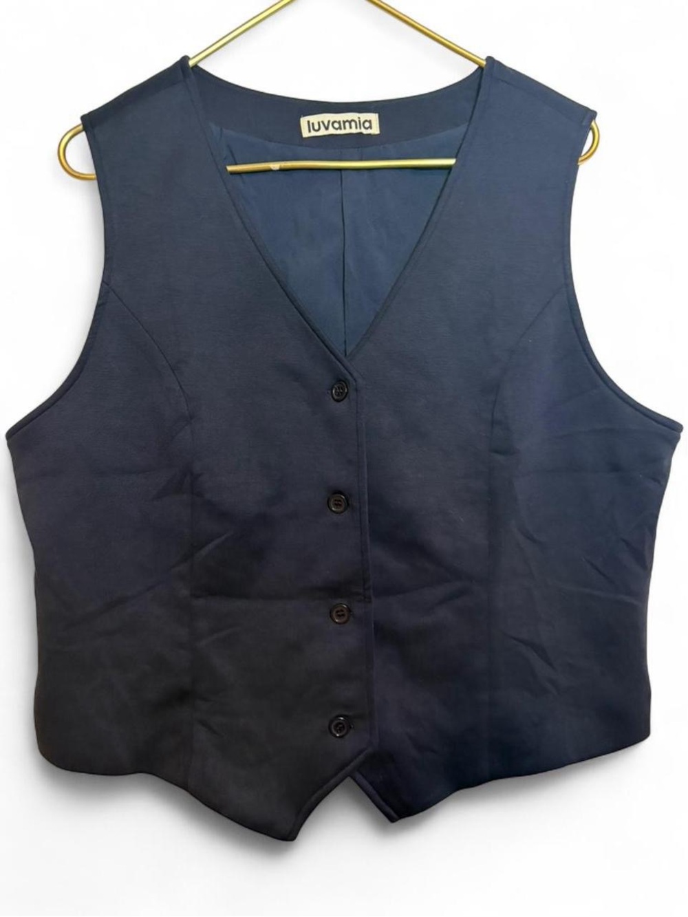 Luvamia Navy Button Front Vest